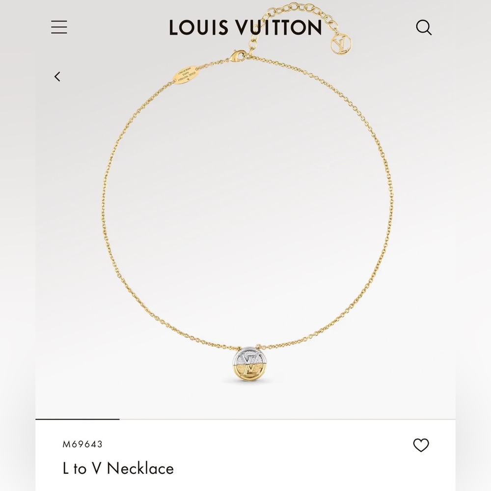 SOLD - Authentic Louis Vuitton L to V necklace
